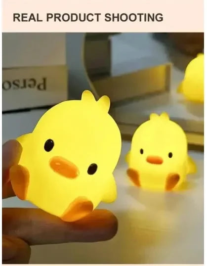 lampe table forme poussin jaune cartoon mignonne chambre enfant veilleuse nocturne douce lumière 5v