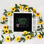 guirlande fleurs tournesol jaune vert feuilles naturelle decoration exterieure mariage anniversaire maison