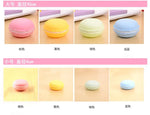 boîtes bijoux forme macaron rose jaune vert bleu boucles oreilles bague créatif rétro
