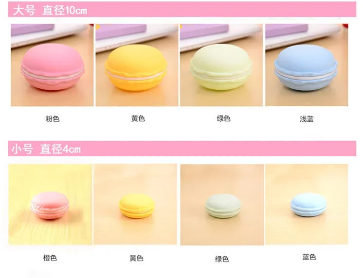 boîtes bijoux forme macaron rose jaune vert bleu boucles oreilles bague créatif rétro