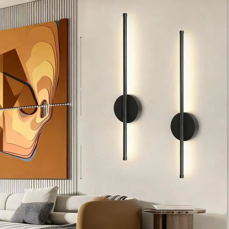 applique murale led rechargeable noire moderne télécommande réglage tactile set