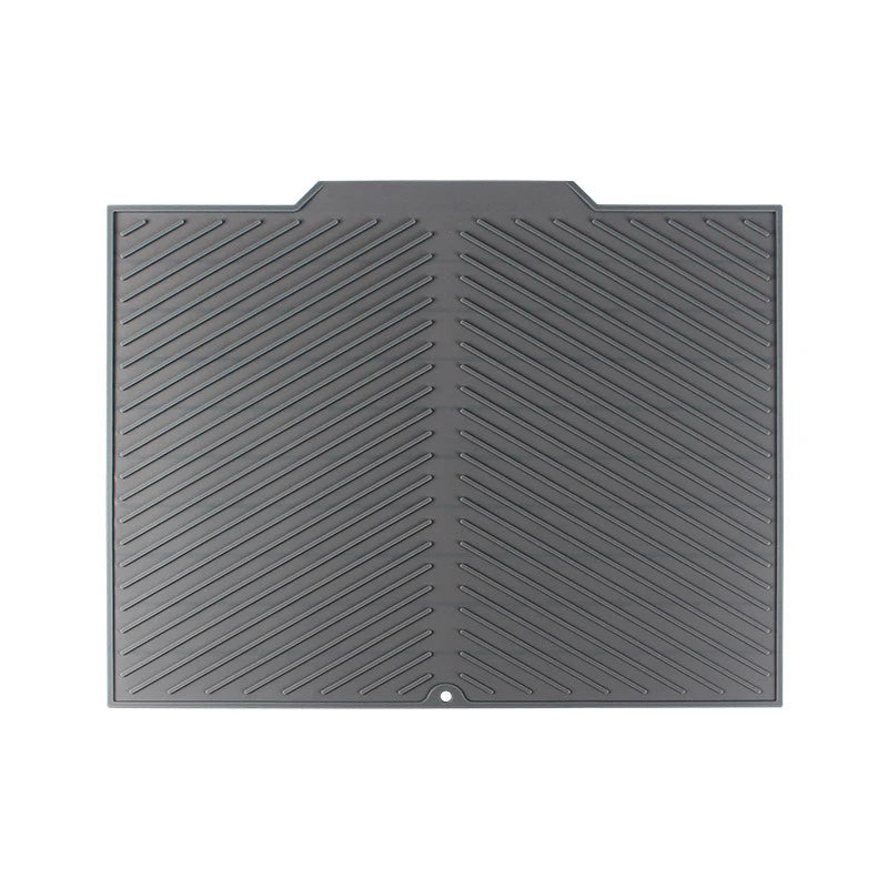 tapis cuisine moderne gris vert rayures diagonales drainage anti dérapant haute température resistant
