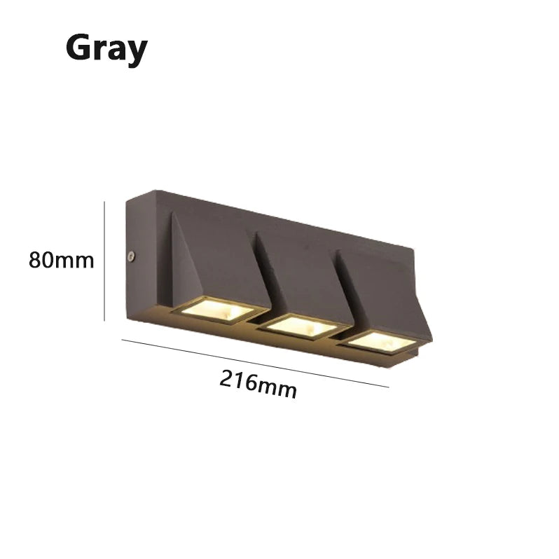 lampe murale extérieure contemporaine led aluminium étanche noir fixée mur entrée chambre coucher