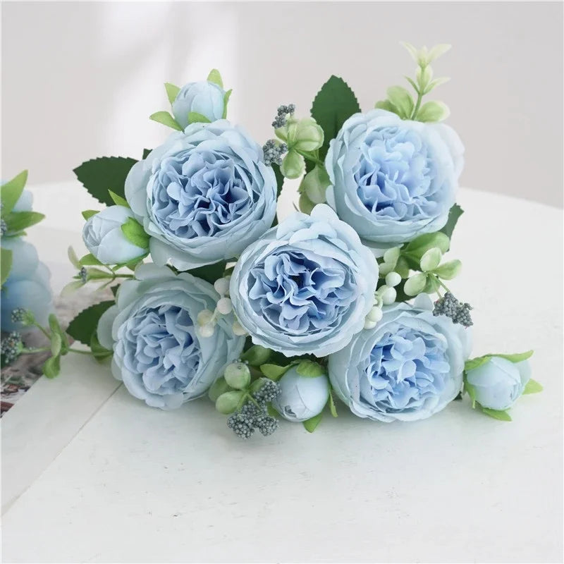 bouquet fleurs artificielles pivoines soie moderne élégant intérieur mariage anniversaire baby shower decoration chambre