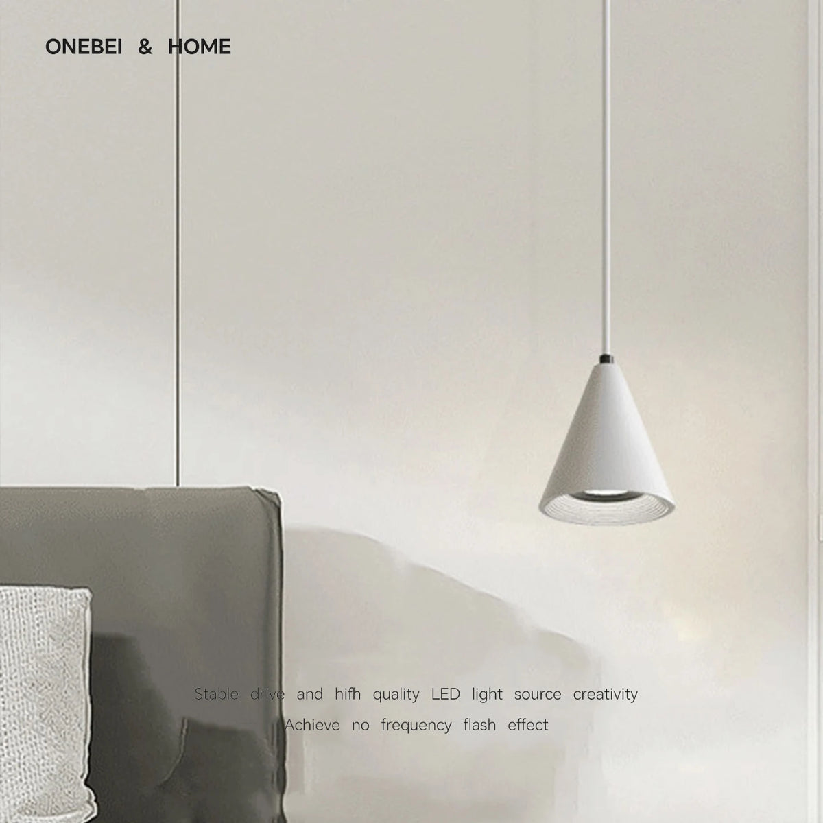 lampe suspendue conique moderne blanc noir flux lumineux élevé autonome minimaliste aluminium