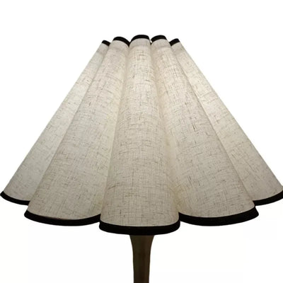 Abat-jour pétale tissu beige 40 cm lampe de chevet