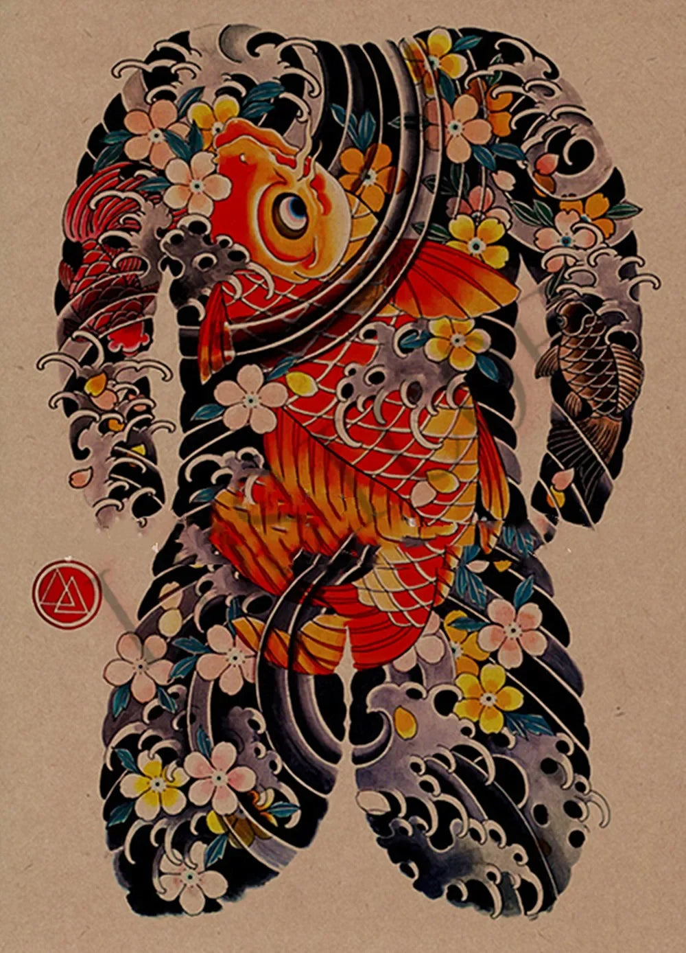 tattoo temporaire tatouage japonais dragon femme fleur noir blanc rouge vert bleu or