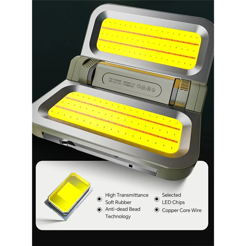 lampe camping portable vert olive 5000mAh 2400LM éclairage moderne clips