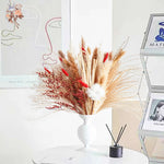 décoration maison bouquet fleurs séchées naturelles rouges anniversaire mariage rustic