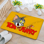 tapis sol jaune rose bleu vert turquoise dessins animés tom jerry antidérapant absorbant eau