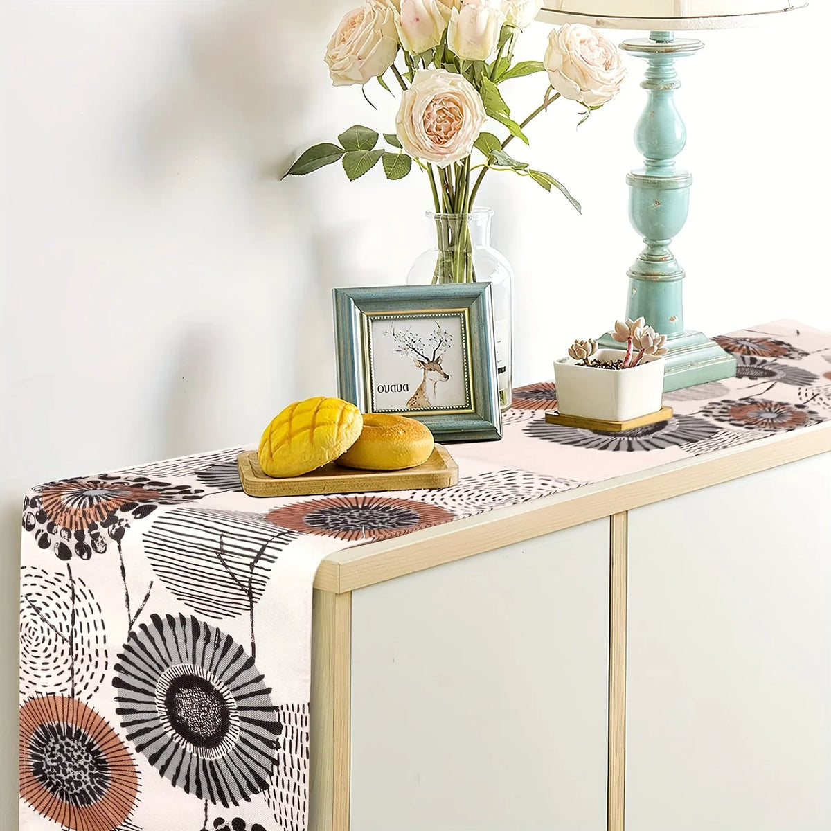 nappe florale moderne motifs abstraits textiles polyester maison restaurant decoration