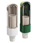 distributeur tasses jetables moderne minimaliste adhésif transparent vert blanc beige plastique