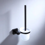 brosse wc noir support mural inoxydable moderne ensemble nettoyage toilette