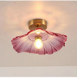 lampe suspendue moderne vintage fleur translucide rouge vert blanc chaîne ampoule