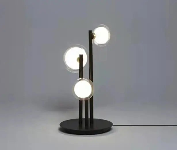 lampe sol moderne boule verre translucide noir led 11w 15m² éclairage chambre(toucher on/off)