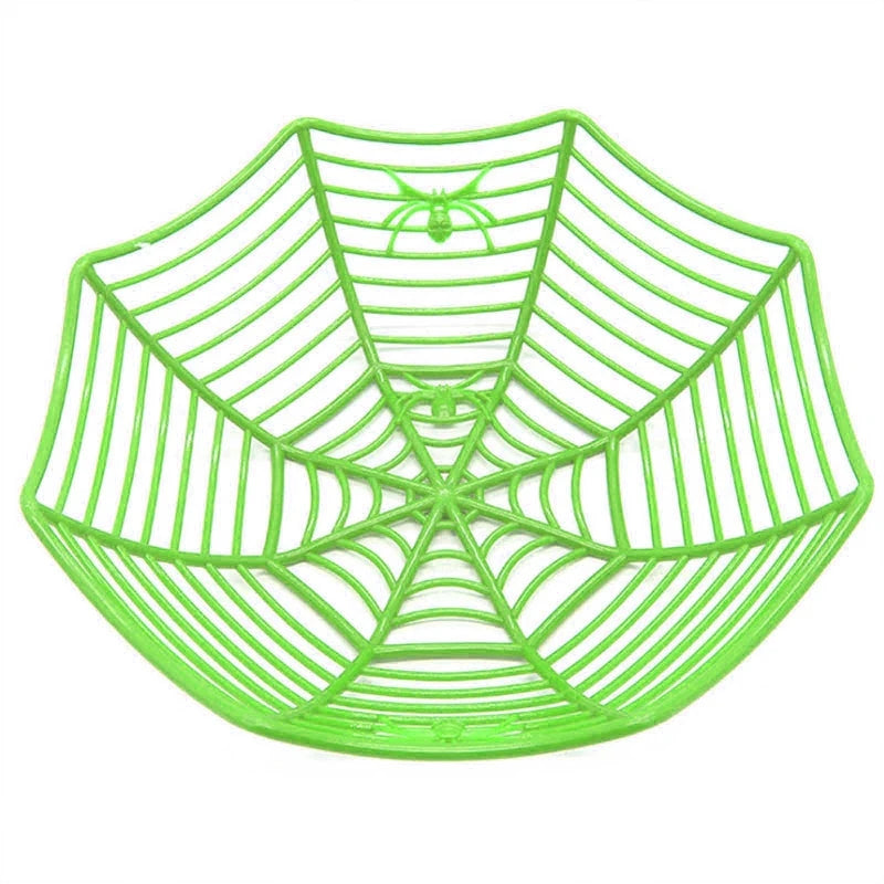 panier décoratif halloween toile d'araignée orange vert noir violet respectueux environnement multiple utilisations