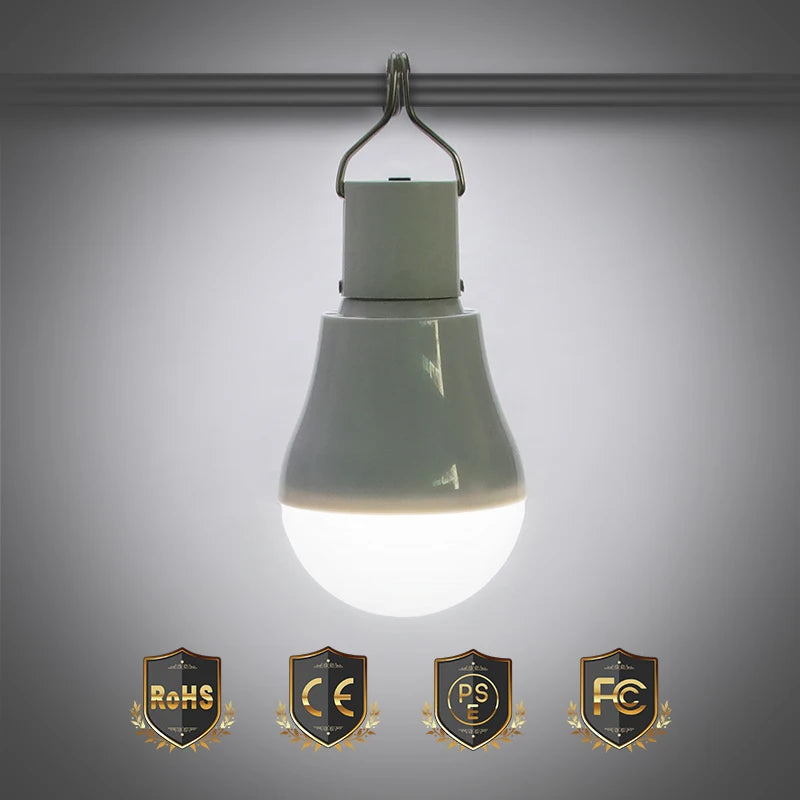 ampoule led solaire blanc moderne étanche portable haute luminosité crochet câble panneau solaire