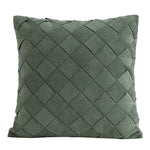 housse coussin vert olive motif géométrique contemporain polyester respectueux environnement coussin