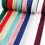 rubans franges polyestère 22mm rouge bordeaux jaune noir vert rose clair bleu marine pack