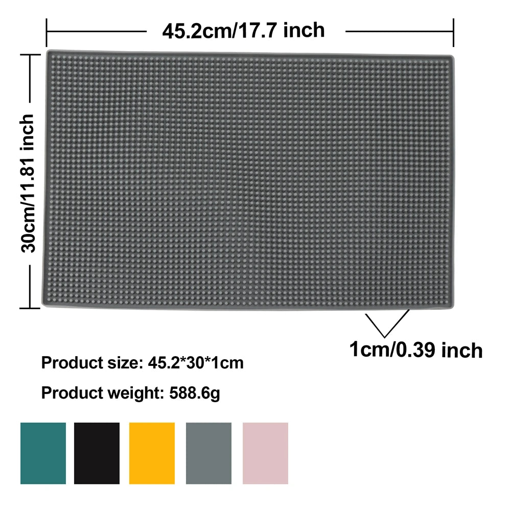 tapis bar silicone perforé moderne noir gris rose blanc perforations respectueux environnement