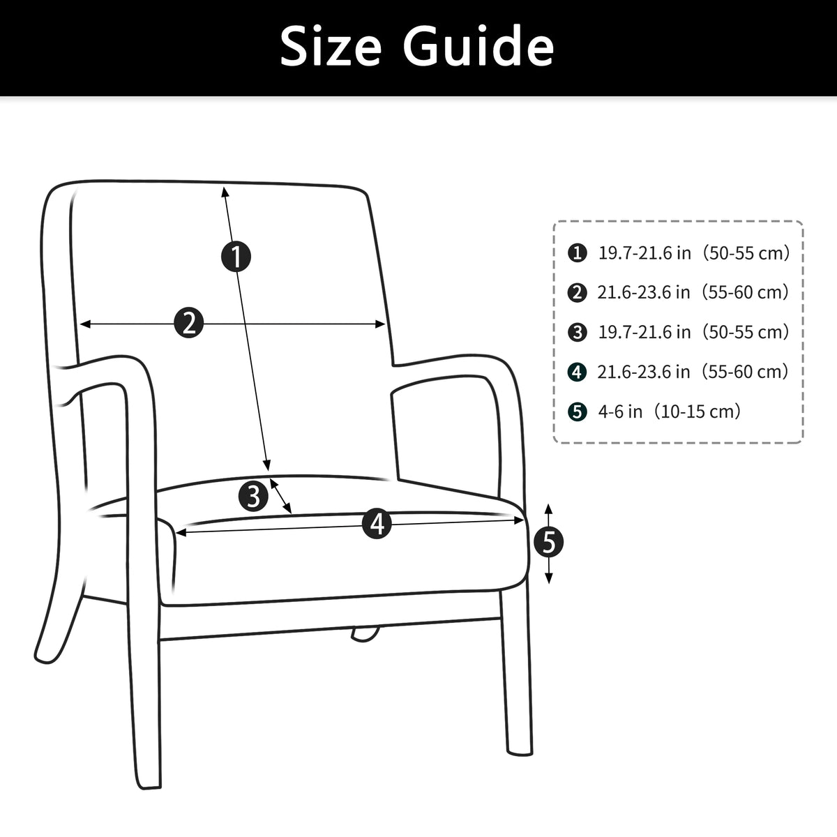 housses fauteuil moderne gris carreaux stretch résistante eau fermeture éclair décoration maison simple