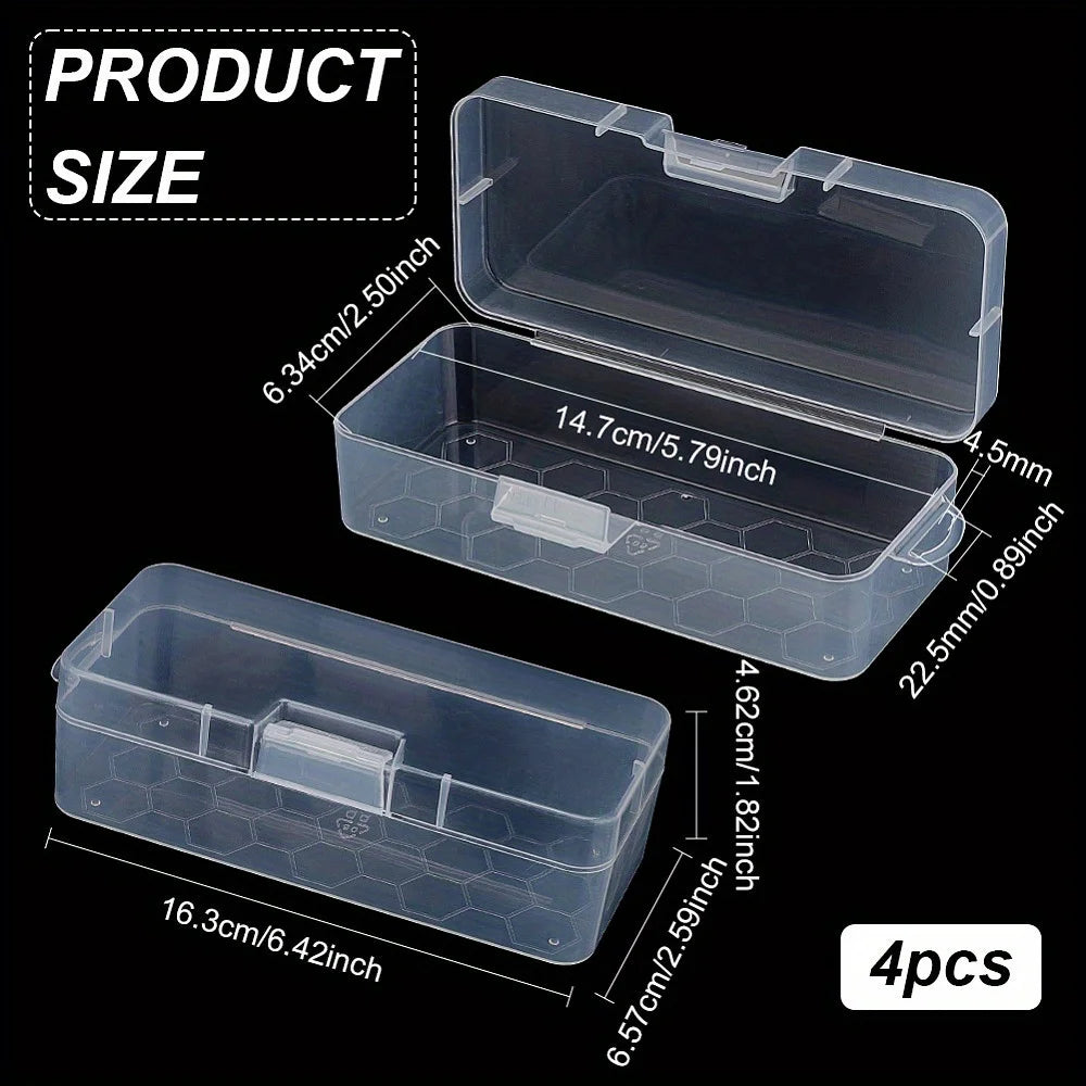 boîtes rangement transparentes hexagonales clips modernes pratique organisation artisanat petits objets