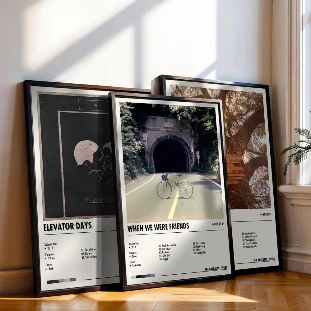 affiches encadrées modernes paysages naturels textes imprimés noir blanc gris opaque minimaliste