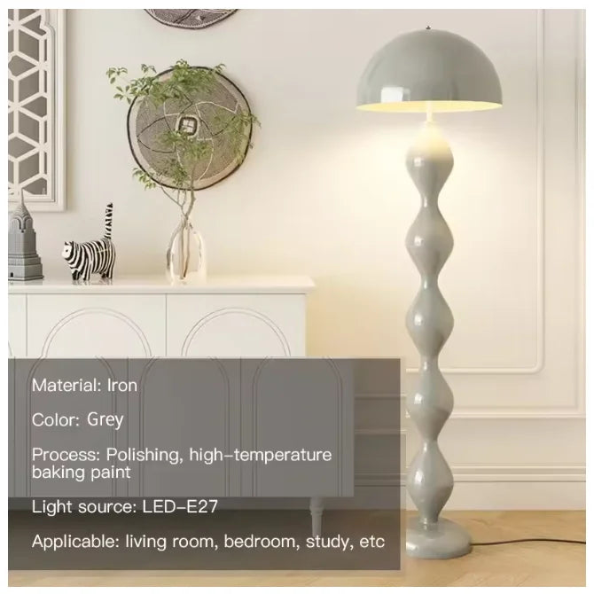 lampe sol moderne spirale verte rouge blanche grise bleue noire fer résine