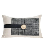 taies d'oreiller carrées tartan tissu chenille beige noir blanc décoratives modernes