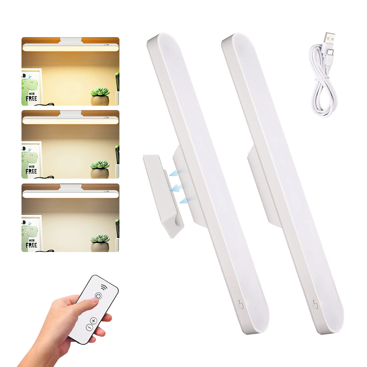 lampe led rechargeable télécommande blanc moderne adhésif veilleuse nuit desk table minimaliste led bluetooth