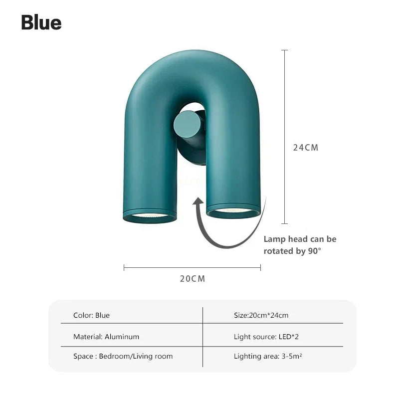 lampes murales modernes bleu turquoise noir blanc cassé rouille sculpturales éclairage quotidien minimaliste fixées