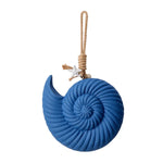 décoration murale bois coquillage bleu marine turquoise blanc spirale opalescente étoile mer coquillage fixations