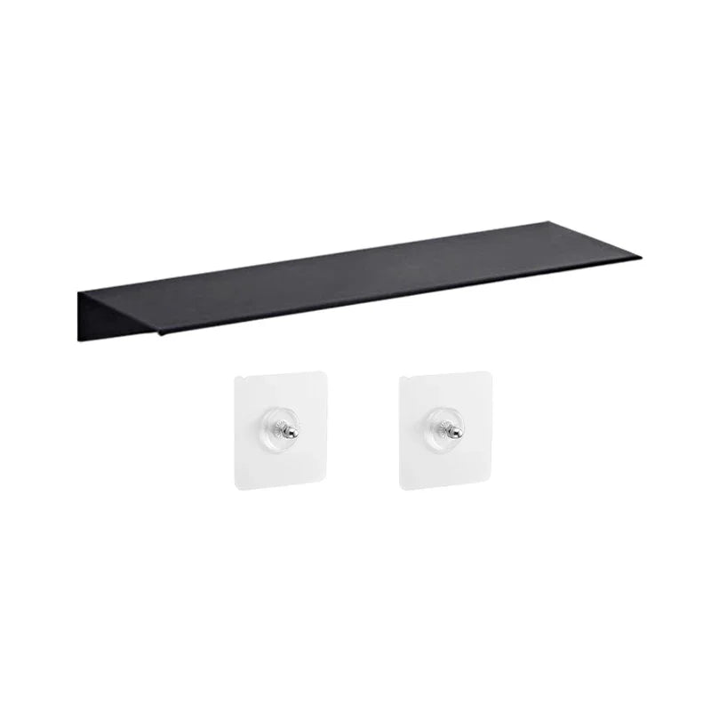 étagère murale adhésive aluminium moderne salle bains accessoires rangement gris lisse sans perçage