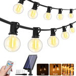 guirlande lumineuse solaire extérieure 15m 25 ampoules led jaunes télécommande