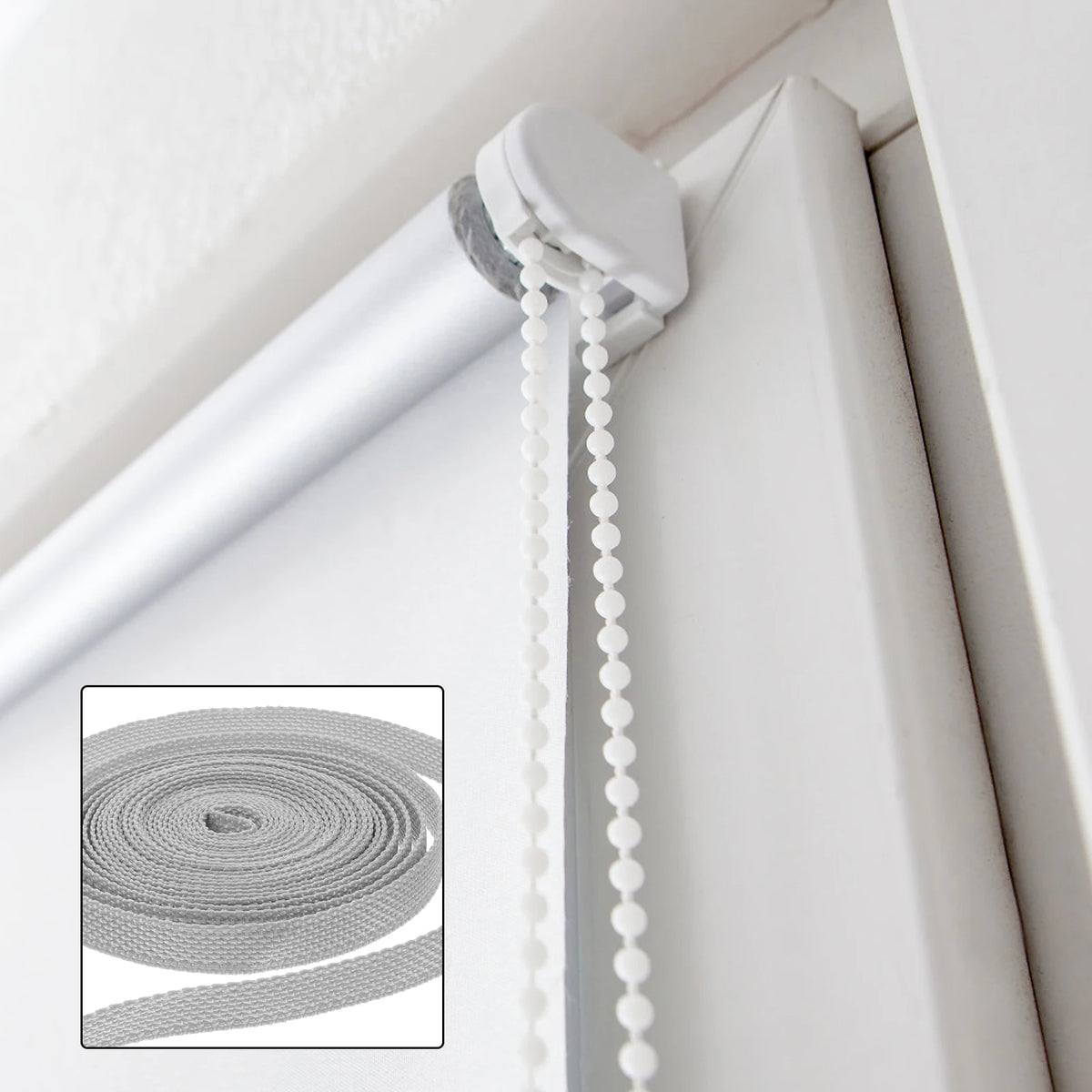 ruban fixation moderne gris clair tissé adhésif stores enrouleurs accessoire décoration fenêtre