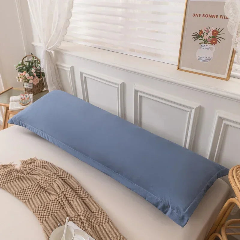 taie d'oreiller longue couple beige grande taille coton moderne lit double confort