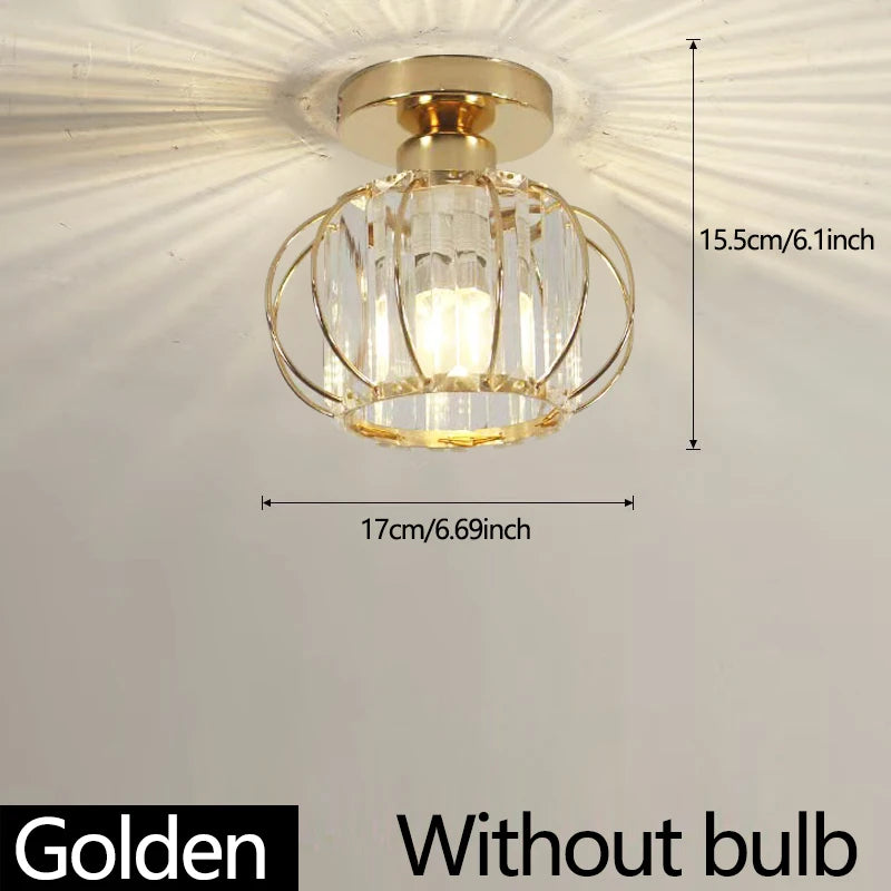 lampe moderne élégante cristal doré transparent autoinstallation couloir balcon hall entrée