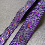 ruban décoratif polyester largeur 2cm bleu vert violet gris marron rose motif géométrique floral