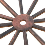 roues chariot bois vieilli décorations murales rustiques suspension cordes jute vintage champêtre