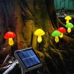 lampe solaire champignon rouge jaune verte points blancs moderneextérieur piquet fixe led