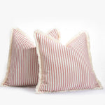 coussin carré rayures horizontales coton polyester décoration canapé rustique fixations couleur beige noir