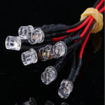 diode led plate transparente pré câblée rouge bleu vert jaune blanc rose uv rgb