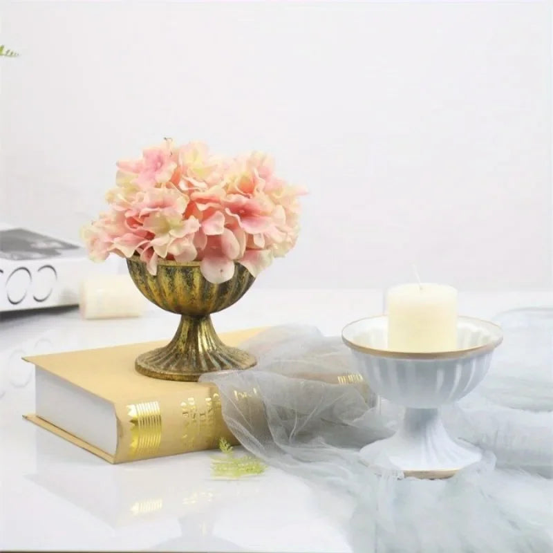 support fleurs bougie or argent blanc rayures verticales classique deco maison