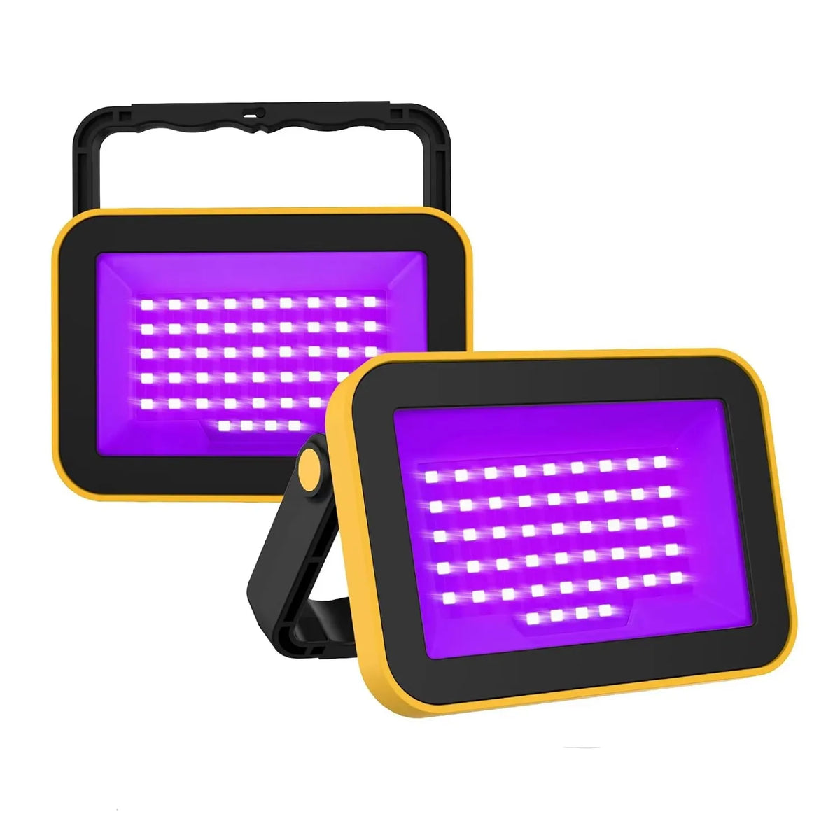lampe led moderne noir jaune support rotatif aimant trépied rechargeable cordon adaptateur usb voiture