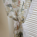 rideau tulle translucide imprimé floral fenetre maison pastorale decoration champetre anneaux tringle