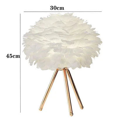 lampe table plumes moderne blanc pieds trépied led certification rohs vde ul gs