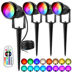projecteur paysage led noir moderne télécommande ip65 étanche 10w 220v
