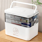 boîte médicaments transparente moderne réutilisable portable blanc beige