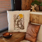 pochoirs stencil loup forêt blanc artisanal gravé peinture murale décoration artisanat gaufrage scrapbooking