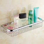 paniers rangement chrome cuivre filetés vis modernes salle bain étagères murales fixations incluses